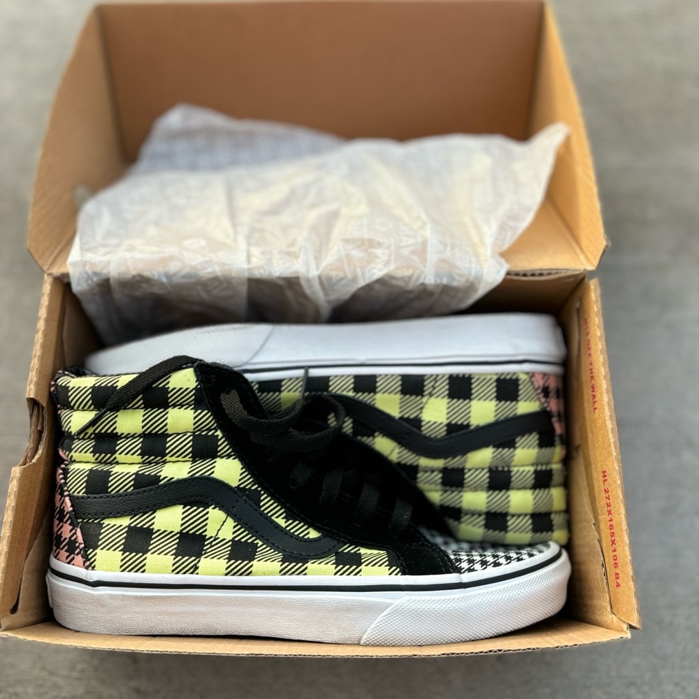 Vans Sk8 Hi Reissue Buffalo Mix Sneakers Shoes Kids Size 5 US Original Box